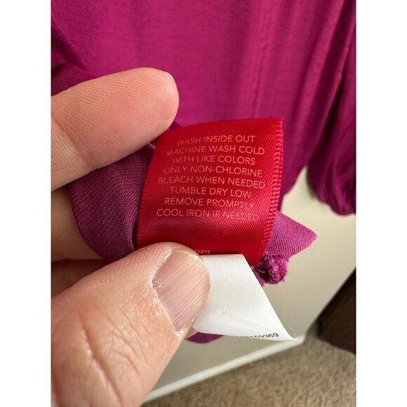 Jennifer Lopez Women's Pink Blouse Size X-Small long sleeve‎ v-neck polyester - Picture 8 of 9